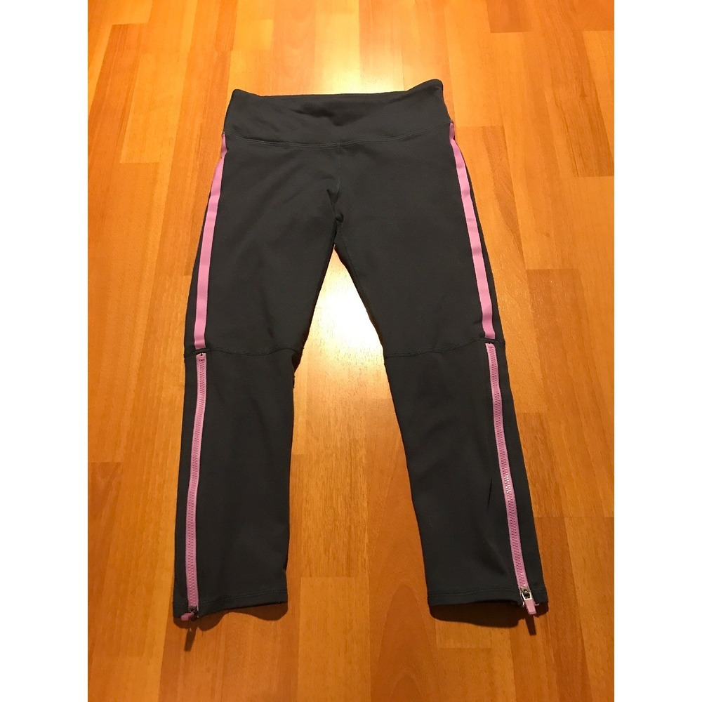 FABLETICS Leggings Capri Cropped Yoga Ankle Zippers Gray Activewear Women's
